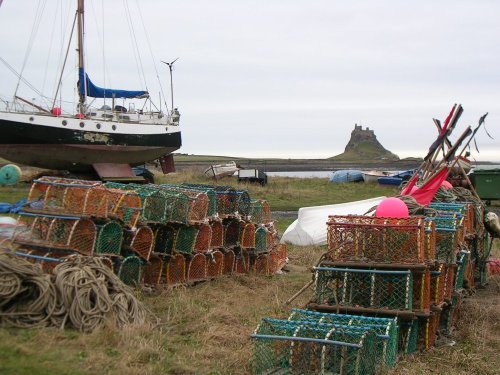LobsterPots and Castles. Holy Island.