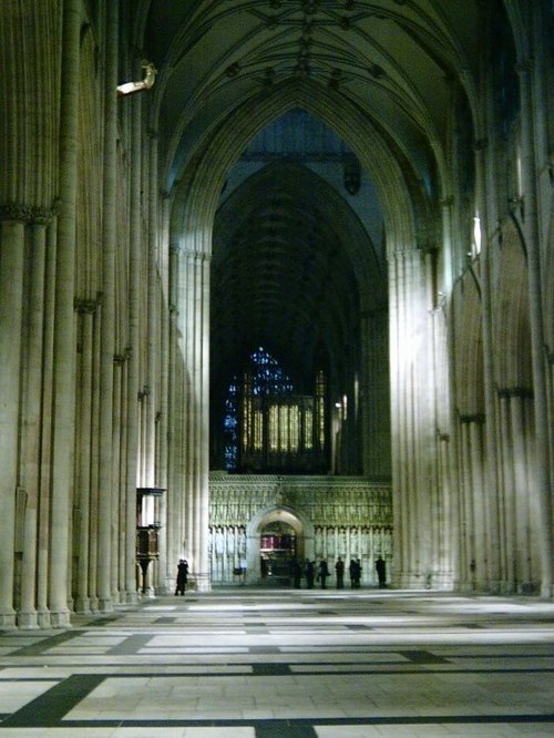Minster nave as it would have been in Medieval times without seating. January 2006