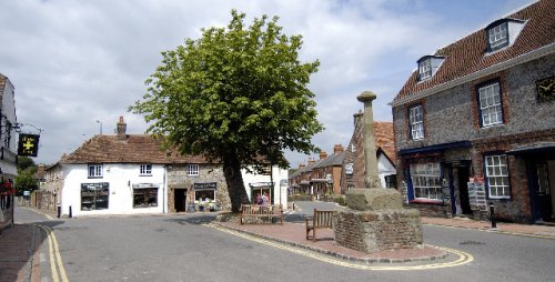 The centre of Alfriston village in East Sussex, with the Market Cross