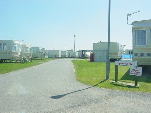 A view of Jupiter Gardens Caravan site near the Bell Inn and Fantasy island, Ingoldmells.