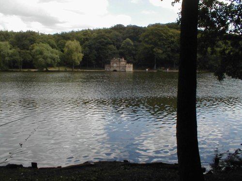 The old boat house again on Newmillerdam, West Yorkshire.