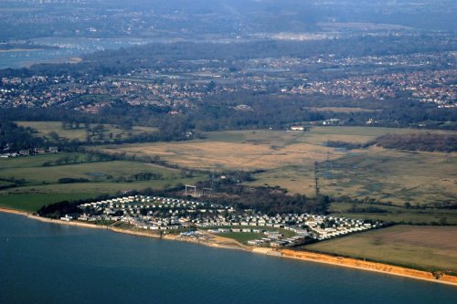 Aerial view of Warsash including Solent breezes