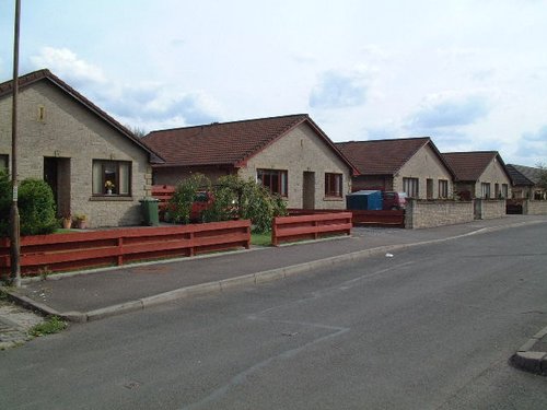 The newer houses on Forth Street, in the village of Cambus, Clackmannanshire, Scotland.