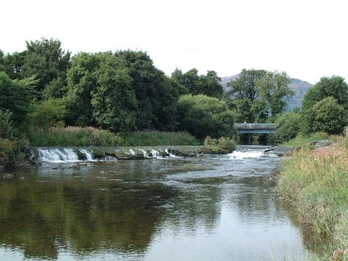 The River Devon passing the village of Cambus, Clackmannanshire, Scotland.