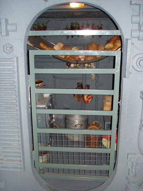 Inside the German U Boat display Hut 3, Eden Camp, Malton, North Yorkshire.