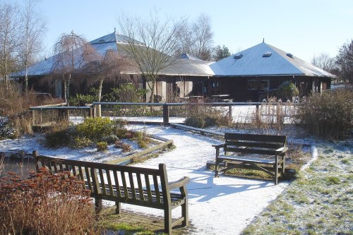 The Visitor Centre, Shipley Country Park, Heanor, Derbyshire in winter