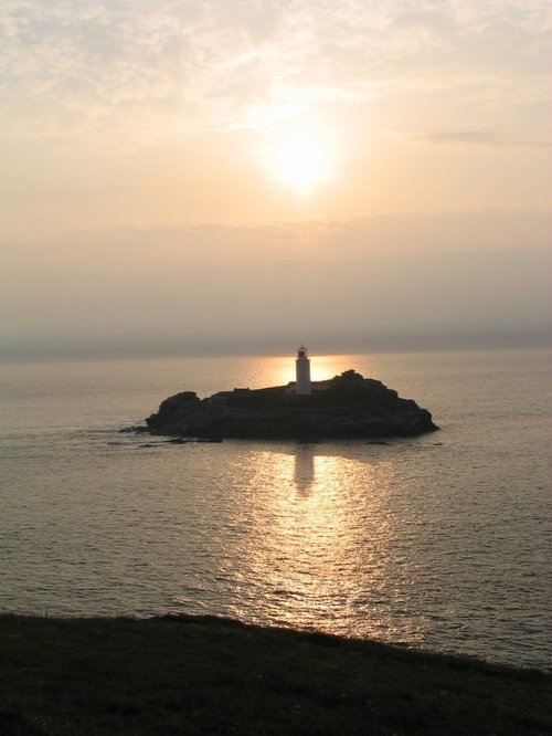 Sunset at Godrevy Lighthouse, Cornwall