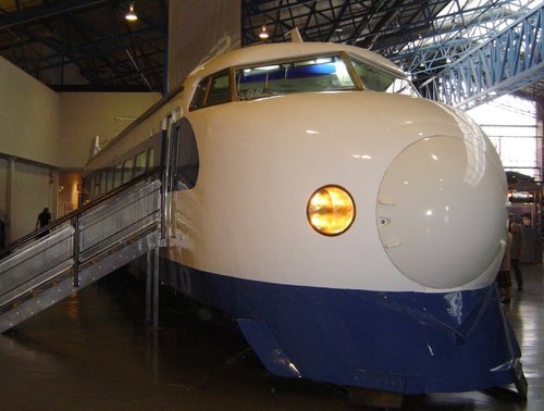 An original Japanese 'Shinkansen' or 'Bullet Train' at the National Railway Museum in York