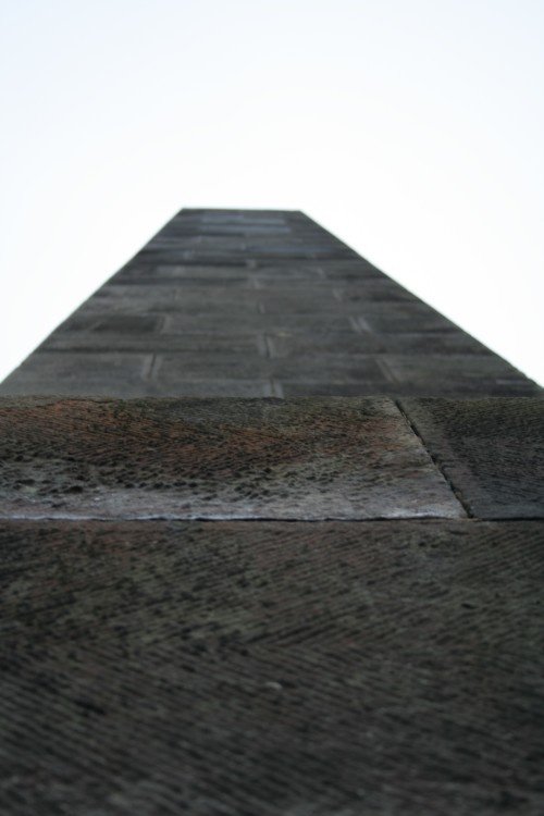 The Lilleshall monument looking up to the top from the base.