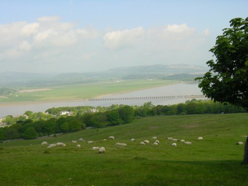 View of the Viaduct across the Kent Estuary taken from Arnside Knott on 16/05/2004