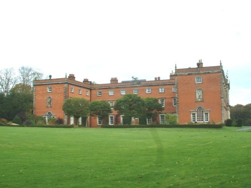 Staunton Harold Hall, taken from woodlands, next to church.