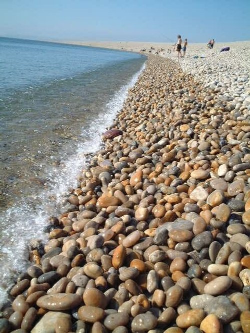 Chesil Beach on a calm March day in 2006