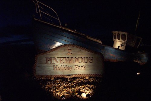 The entrance to Pinewoods caravan and camping park, Wells-next-the-Sea.