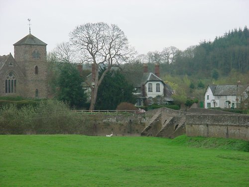The village of Mordiford, Herefordshire. Mordiford bridge, Church and Post Office