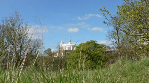 Worms eye view of Royal Observatory Greenwich.