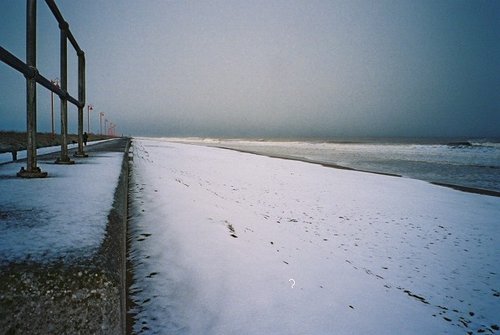 a snowny beach at Mablethorpe, Lincs