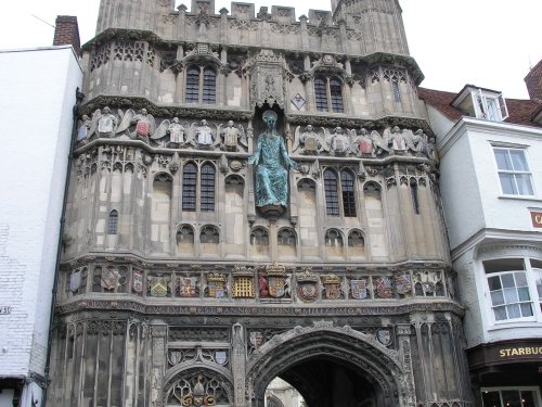 This is the gate to the Cathedral in Canterbury, Kent in Sept. of 2005
