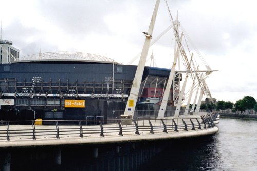 Millennium Stadium and River Taff in Cardiff