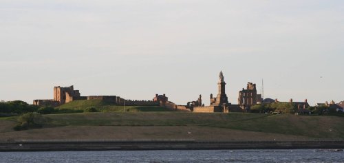 A view of TYNEMOUTH PRIORY & COLLINGWOODS MONUMENT as seen from SOUTH SHIELDS