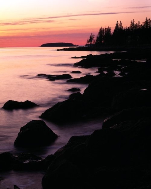 Burry Holm at Sunset, the Gower South Wales UK