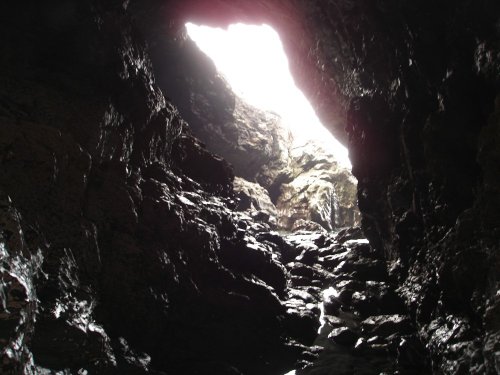Inside Merlin's Cave, (A very spiritual place), Tintagel, Cornwall.