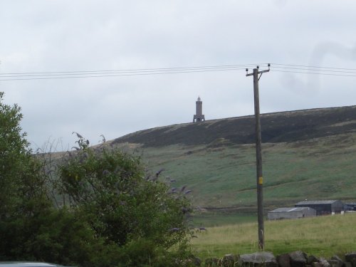 Jubilee Tower in Darwen,  as seen from Tockholes, Lancashire.