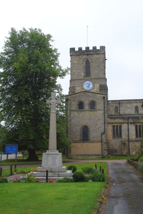 The War memorial and Parish Church at Melbourne, Derbyshire