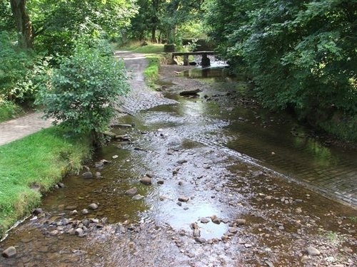 The creek that is outside the Downham post office and tea rooms.