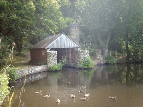 the old boathouse in Buchan park, Crawley, Sussex.