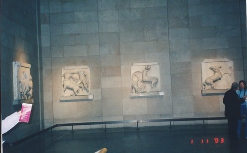 Elgin marble statues in The British Museum