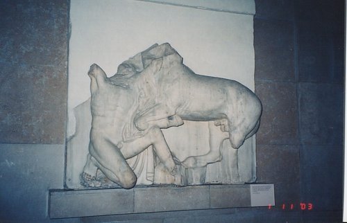 another close-up of Elgin's marble in the British Museum.