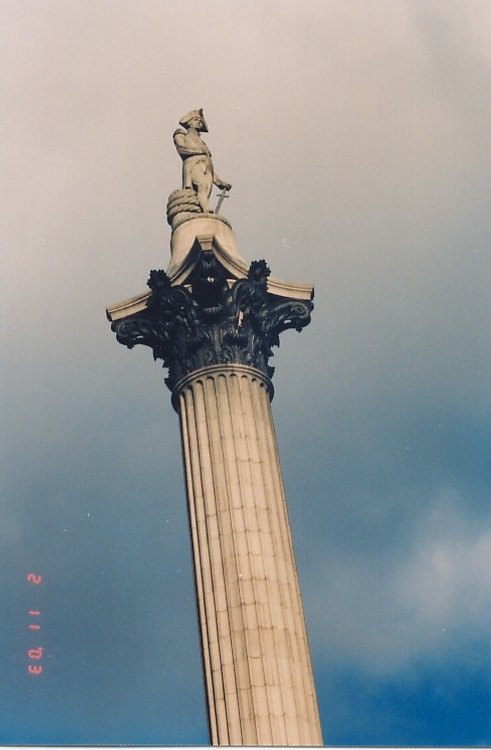 Lord Nelson's column in the Trafalgar Square.