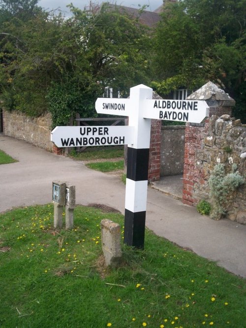 Swindon Borough Council guidepost at Lower Wanborough, Wiltshire