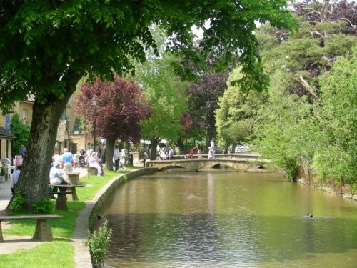 River in Bourton-on-the-Water, Gloucestershire. 
June 2006