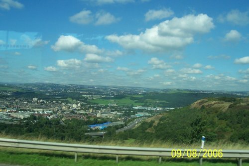 Blackpool to Leeds on motorway, something to see for a long way.