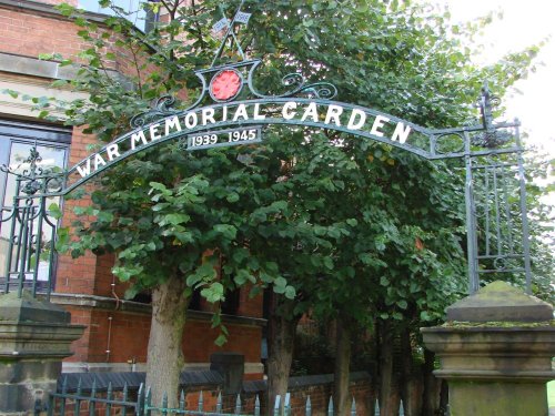 Entrance to the War Memorial Gardens at Belper, Derbyshire.