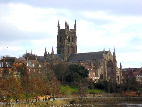 Worcester Cathedral from the River Severn Bridge