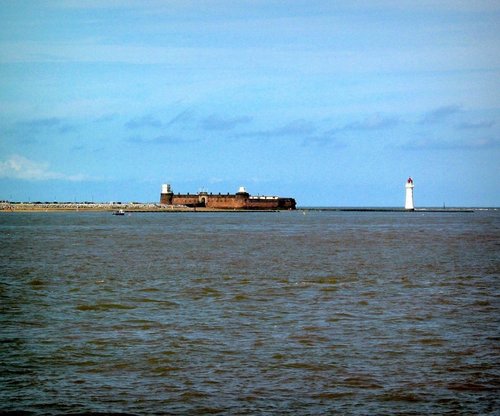 Fort Perch Rock & Perch Rock Lighthouse from the Mersey Ferry.