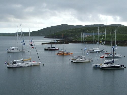 Boats in Castlebay on a calm day