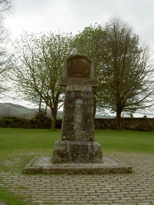Monument at church of St. Pancras, Widecombe in the Moor, Devon.