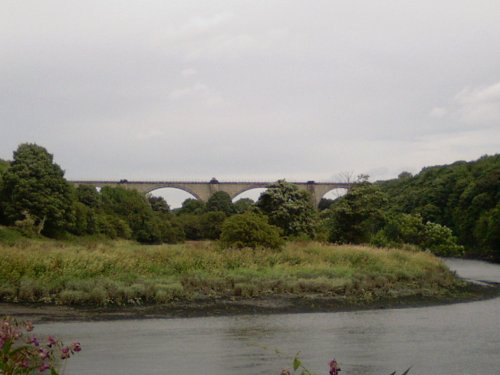 The River Wear at Fatfield and the Victoria Viaduct, Tyne and Wear.