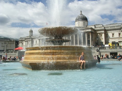 Fountain at Trafalgar Square, London