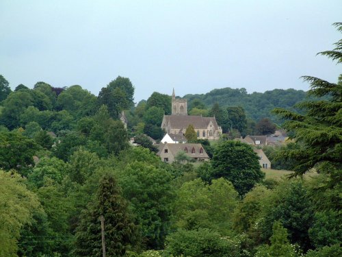 Uley Church from Stouts Hill, Uley, Near Dursley, Gloucestershire.