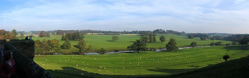 Panorama from Alnwick Castle, Alnwick, Northumberland.