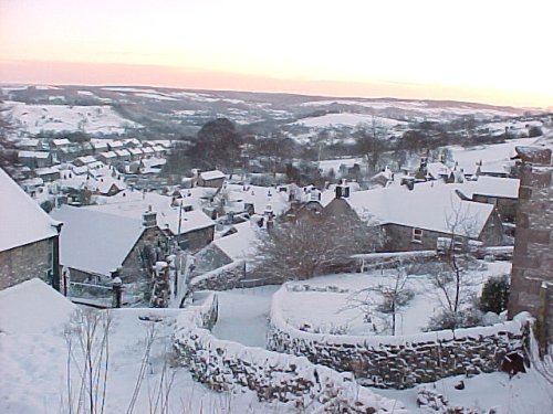 Winter roof tops of Winster, Derbyshire