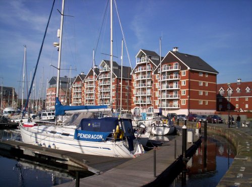 The modern face of the Ipswich waterfront, Suffolk.