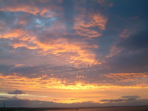 Sunset over the Steetley Jetty in Hartlepool