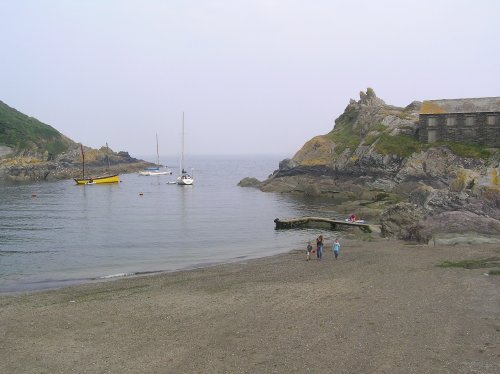 Polperro, Cornwall, looking out of the harbour entrance