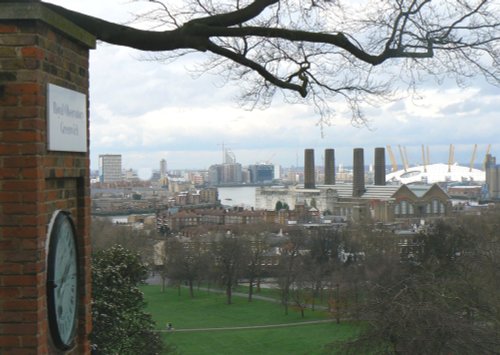 A view from the gates of The Royal Observatory, Greenwich.