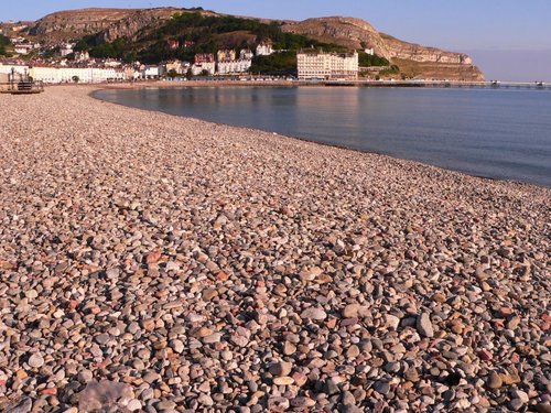 The beach and promenade at Llandudno, North Wales.
